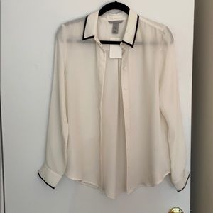 H&M cream button down shirt